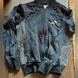 Adidas bomber style sweater with multicolour logo detail